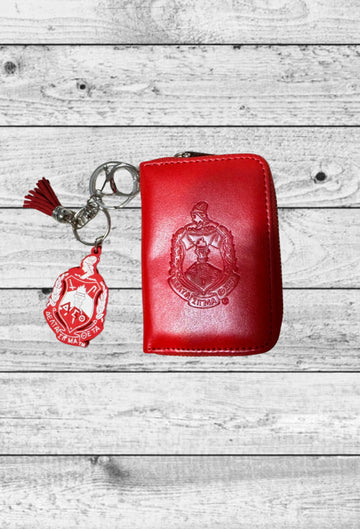 DST Leather Accordion Card Holder w/Key Charm
