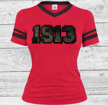 1913 Black Sequins Letter