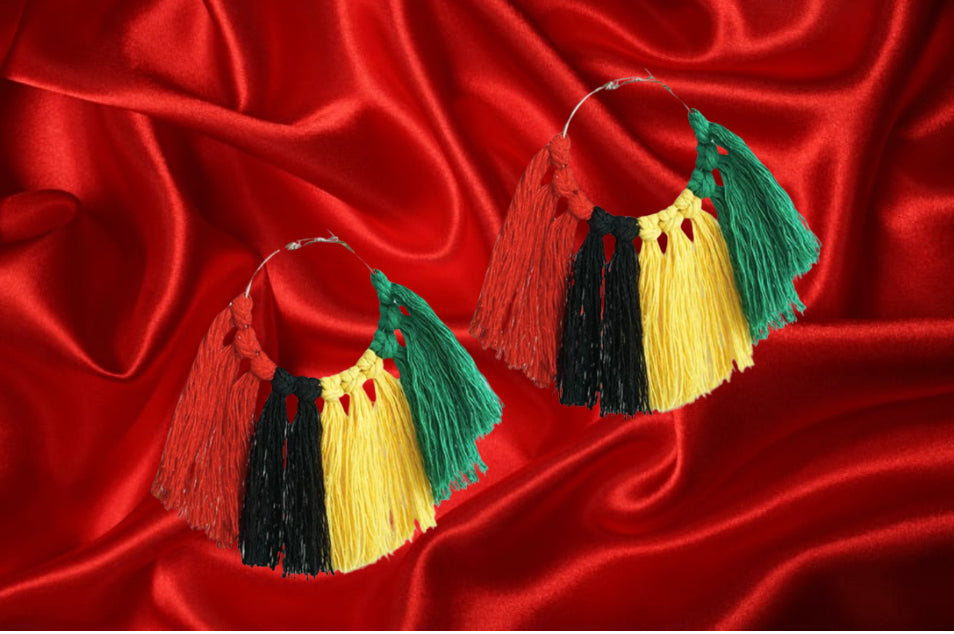 Juneteenth Cloth Hoop Earrings