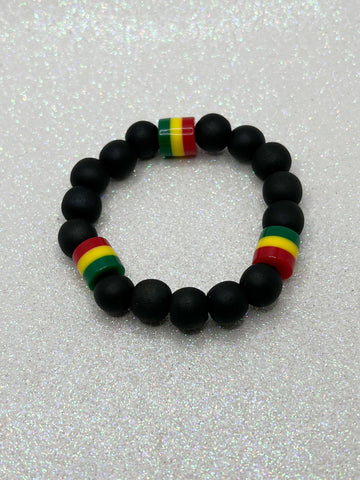 Black Matte Wood African Bracelet